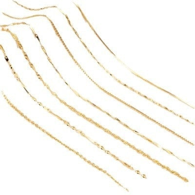Pure Color Silver Necklace Clavicle Chain Female