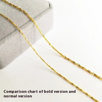 Pure Color Silver Necklace Clavicle Chain Female