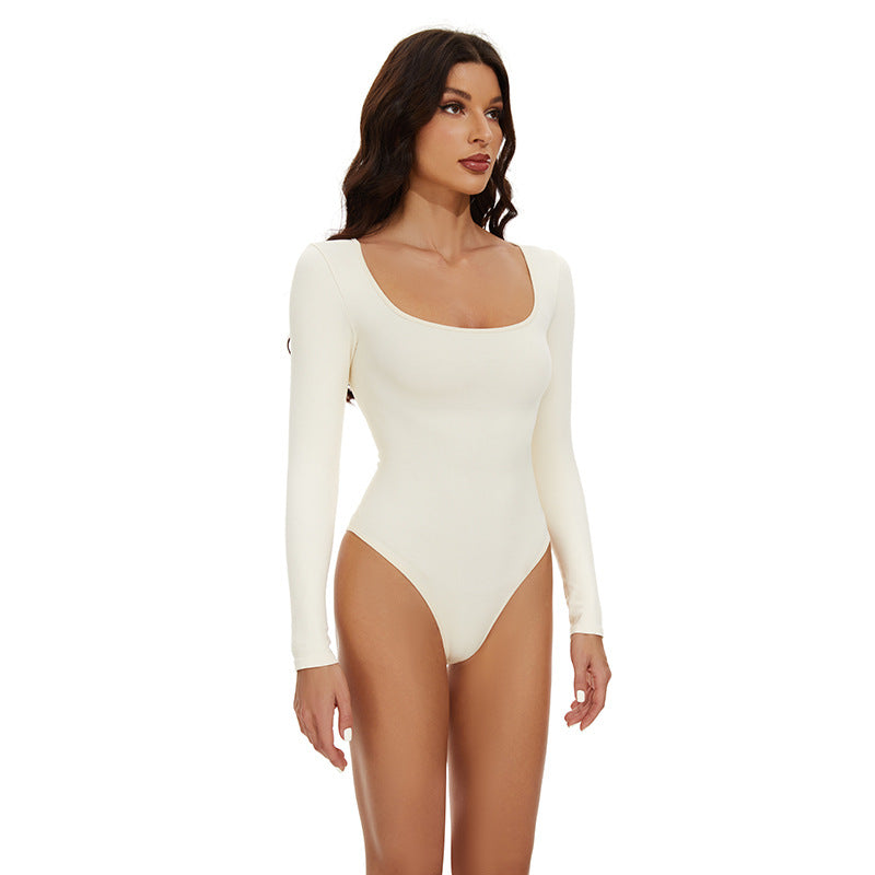 Seamless Thread Square-neck Cinched Breasted Body Shaping Clothes