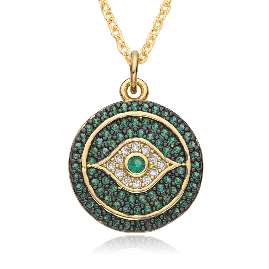 European And American Exaggerated Round Devil's Eye Necklace