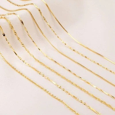 Pure Color Silver Necklace Clavicle Chain Female