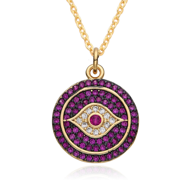 European And American Exaggerated Round Devil's Eye Necklace