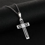 Men And Women All-matching Stainless Steel Cross Pendant Necklace