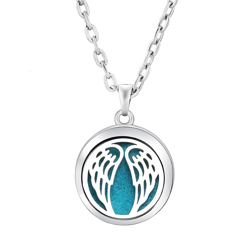 Pendant Perfume Locket Stainless Steel Essential Oil Diffuser Women's Necklace