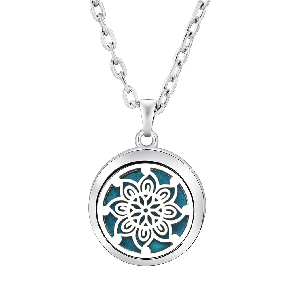 Pendant Perfume Locket Stainless Steel Essential Oil Diffuser Women's Necklace