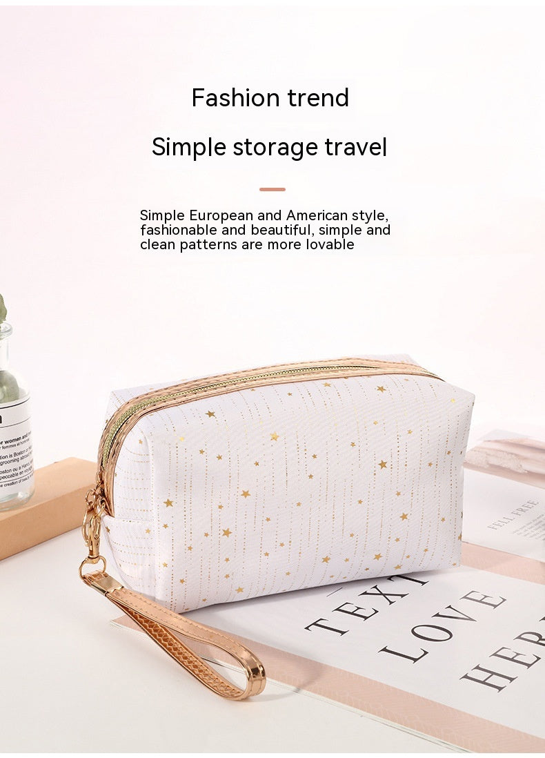 Rain Silk Bronzing XINGX Octagonal Bag Cosmetics Storage Bag Zipper Wash Bag Portable Cosmetic Bag