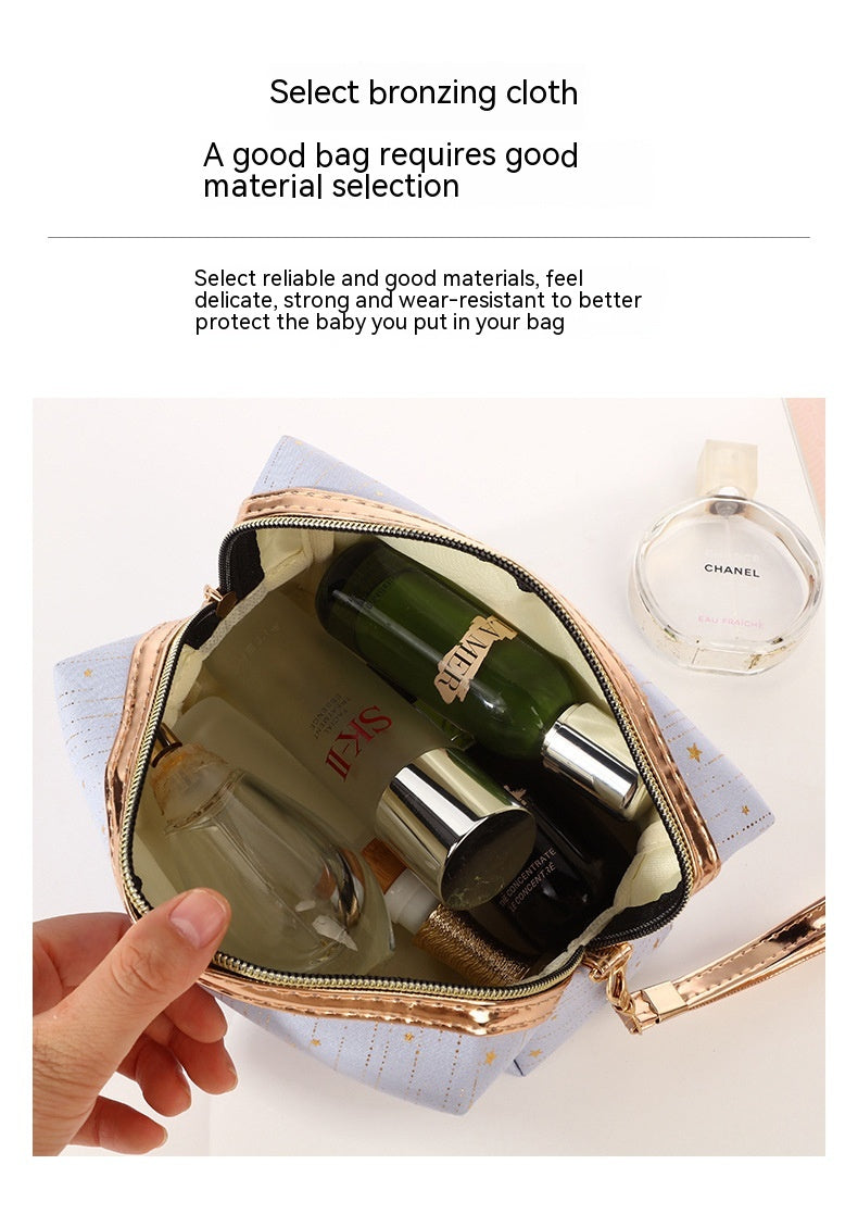 Rain Silk Bronzing XINGX Octagonal Bag Cosmetics Storage Bag Zipper Wash Bag Portable Cosmetic Bag