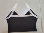 European And American Halter Cross Lace Backless Slim Fit Midriff-baring Camisole