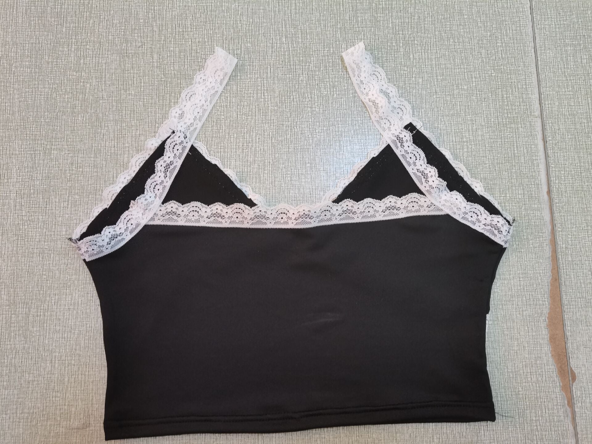 European And American Halter Cross Lace Backless Slim Fit Midriff-baring Camisole