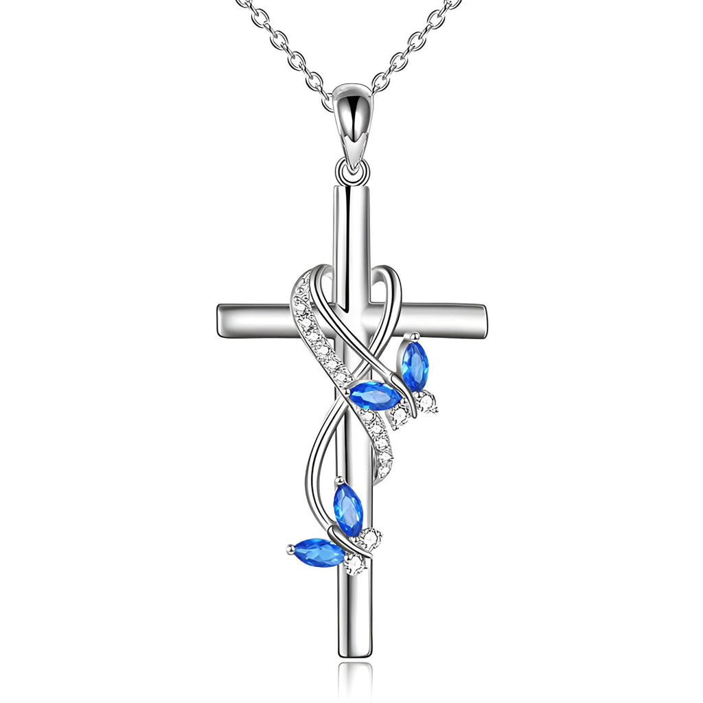 Women's Necklace Elegant Butterfly Cross Pendant