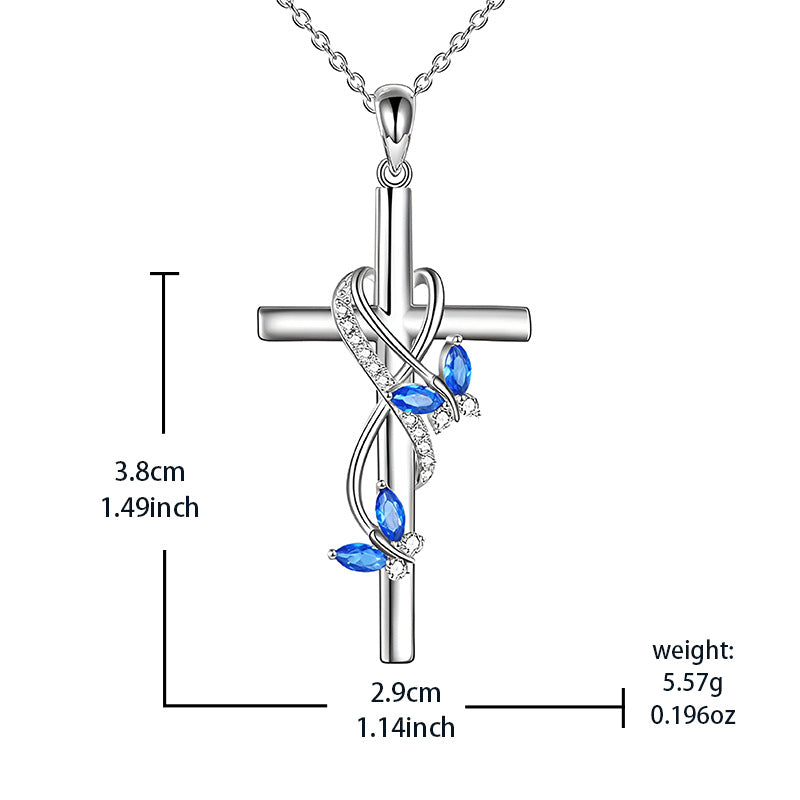 Women's Necklace Elegant Butterfly Cross Pendant