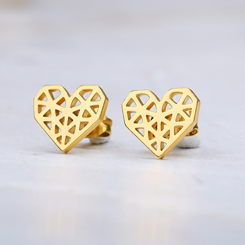 Women's Fashionable All-matching Simple Heart-shaped Earrings