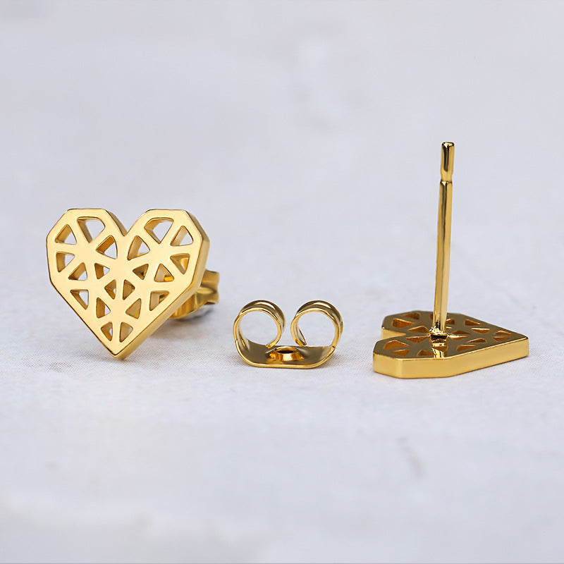 Women's Fashionable All-matching Simple Heart-shaped Earrings