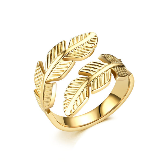 Feather Ring Open Titanium Steel Ring