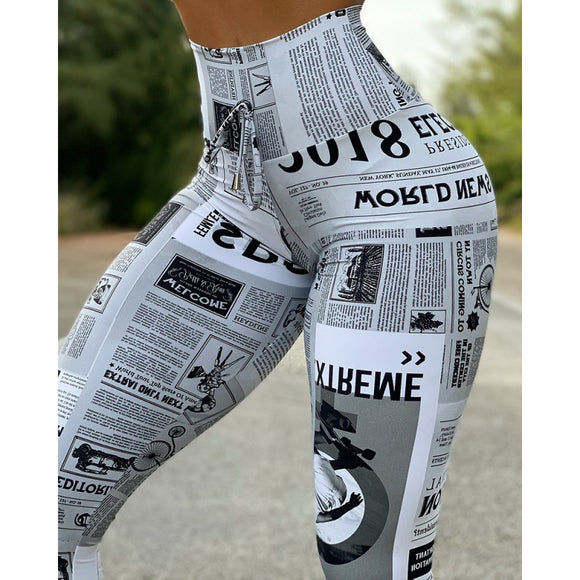 Digital Printing High Waist Stretch Yoga Pants