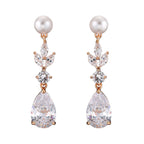 Fashion Leaves Zircon Water Drop Earrings Women