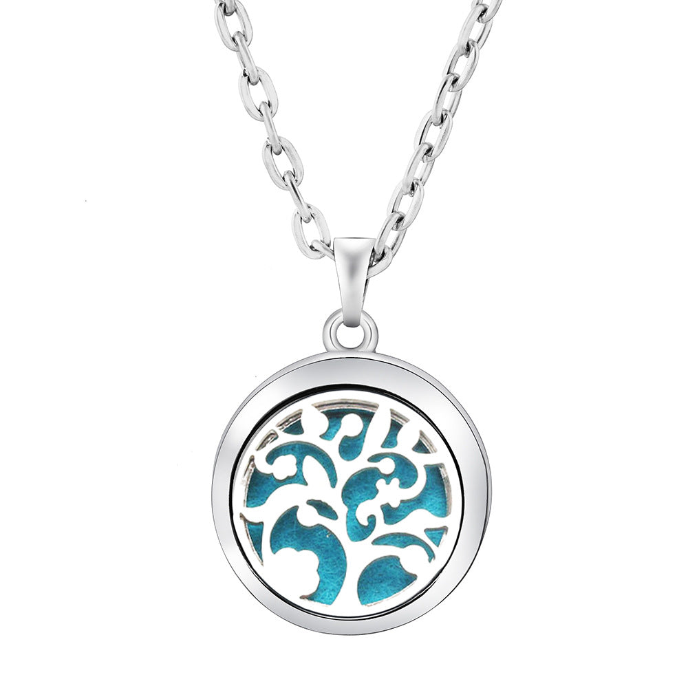 Pendant Perfume Locket Stainless Steel Essential Oil Diffuser Women's Necklace