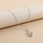 Hollow Sun Mountain Alloy Pendant Necklace