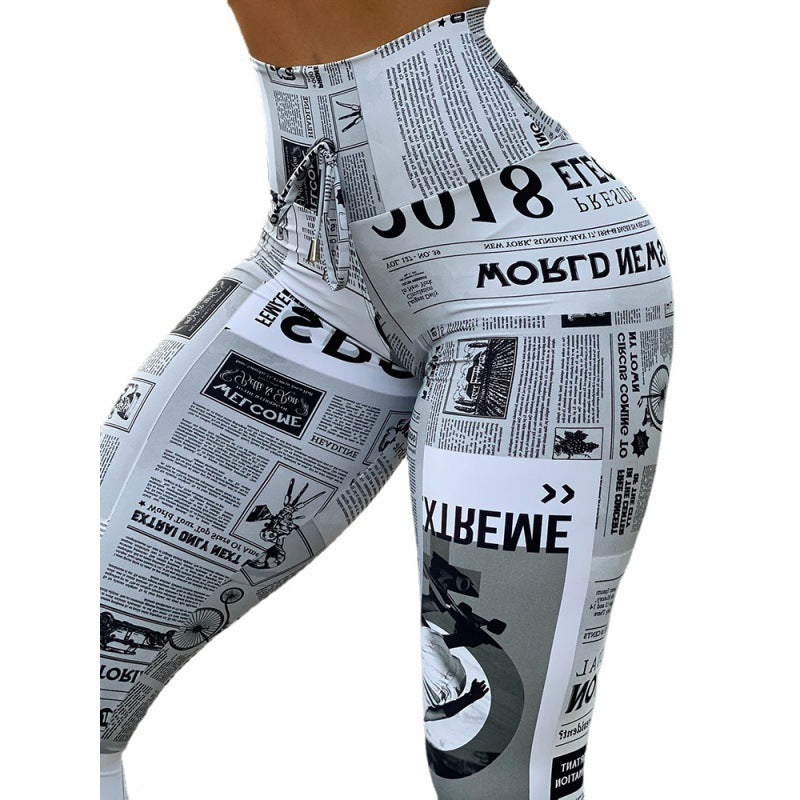 Digital Printing High Waist Stretch Yoga Pants