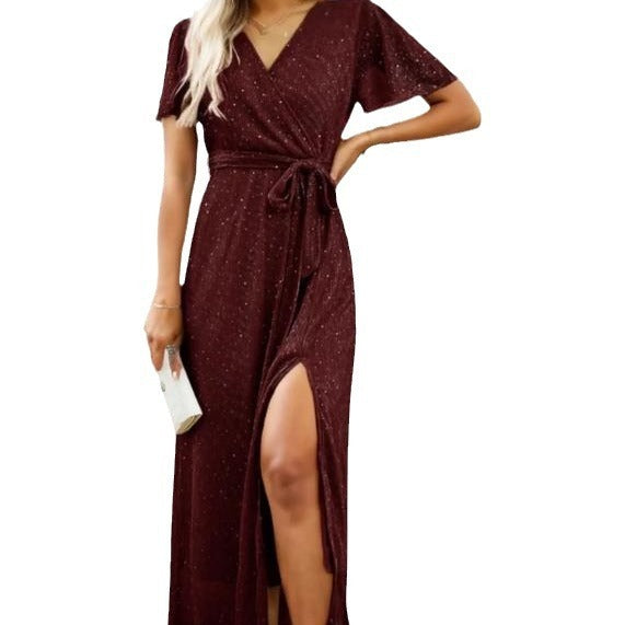 Temperament Elegant V-neck Long Formal Dress