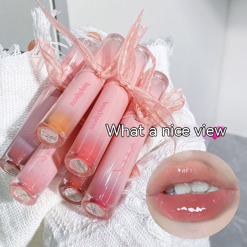 Water Light Transparent Mirror Lip Lacquer No Stain On Cup Pure Water Jelly Glass Lip