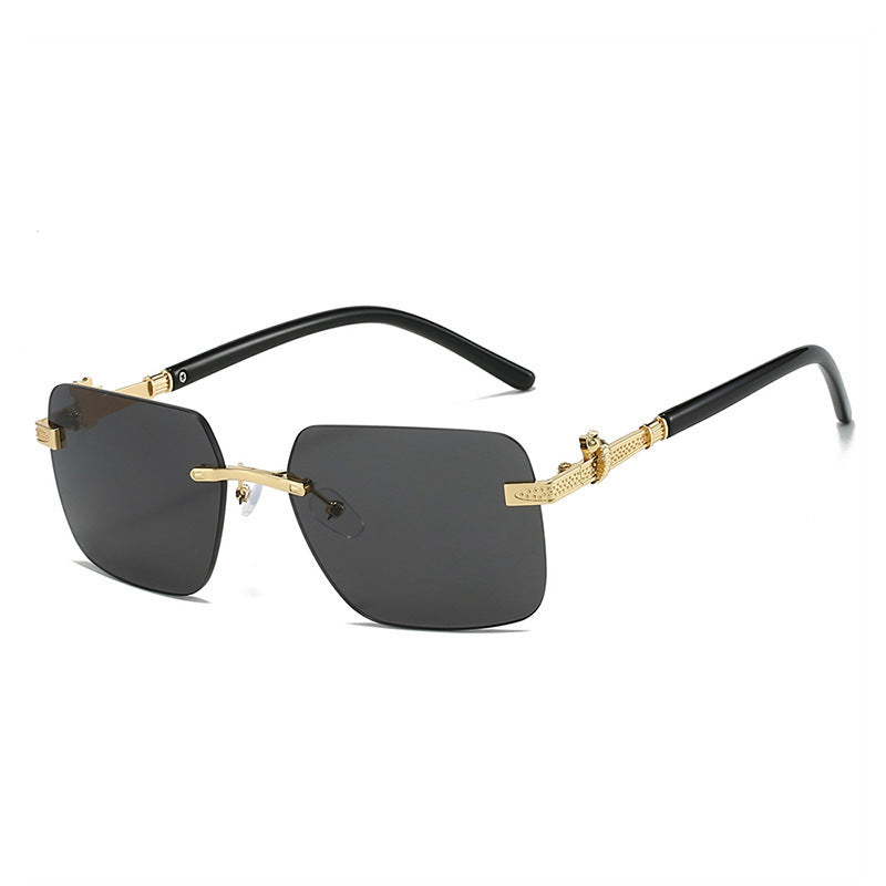 Men's And Women's Same Frameless Trimming Leopard Snake Sunglasses