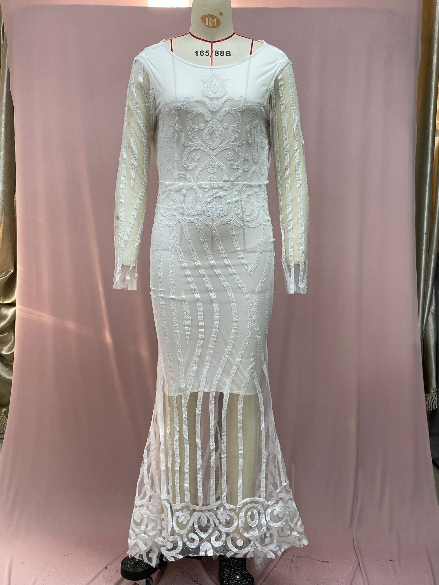 Sexy Gold Long Sleeve Dress Women