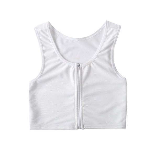 Girls' Sports Underwear Zipper Anti-emptied Tank-top