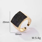 European And American Retro Gemstone Affordable Luxury Fashion Open-end Personality Ring