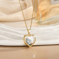 European And American Retro Personalized Open And Close Hollow Design Transparent Box 18K Gold Color-preserving Necklace