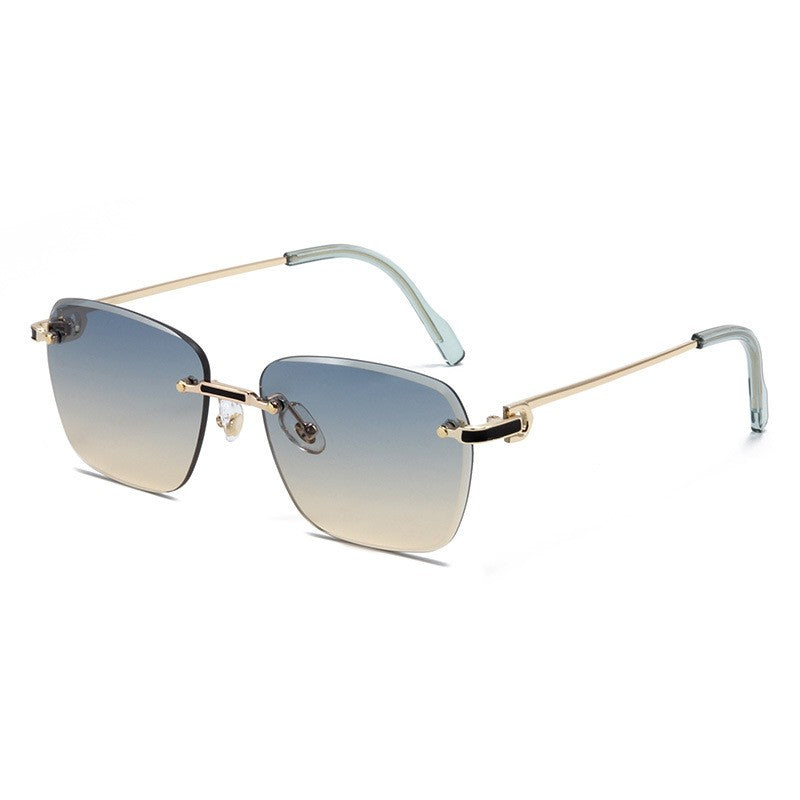 Trimmed Frameless Sunglasses Two-tone Gradient