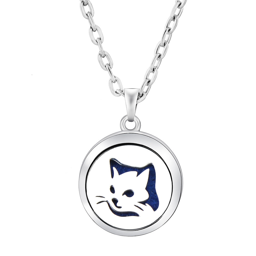 Pendant Perfume Locket Stainless Steel Essential Oil Diffuser Women's Necklace