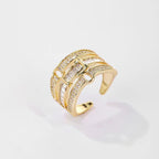 European And American Retro Gemstone Affordable Luxury Fashion Open-end Personality Ring