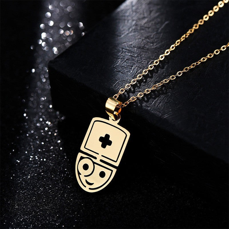 Cartoon Doctor Nurse Stethoscope Stainless Steel Necklace