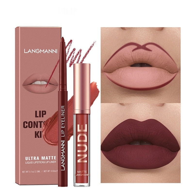 Lip Liner Combination Suit No Stain On Cup Matte Lip Gloss Suit