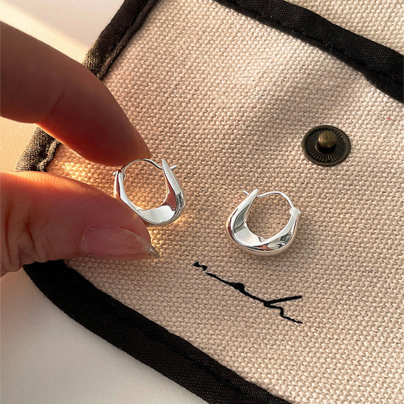 Irregular Geometric Glossy Metal Earrings