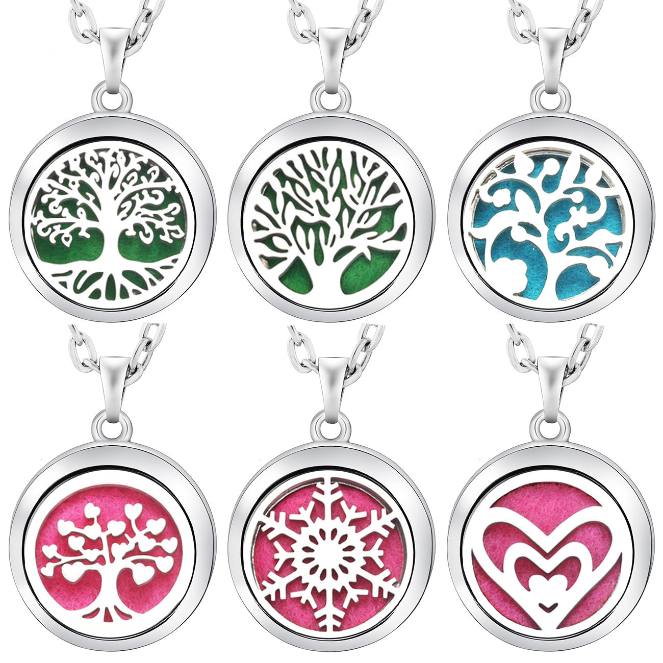 Pendant Perfume Locket Stainless Steel Essential Oil Diffuser Women's Necklace