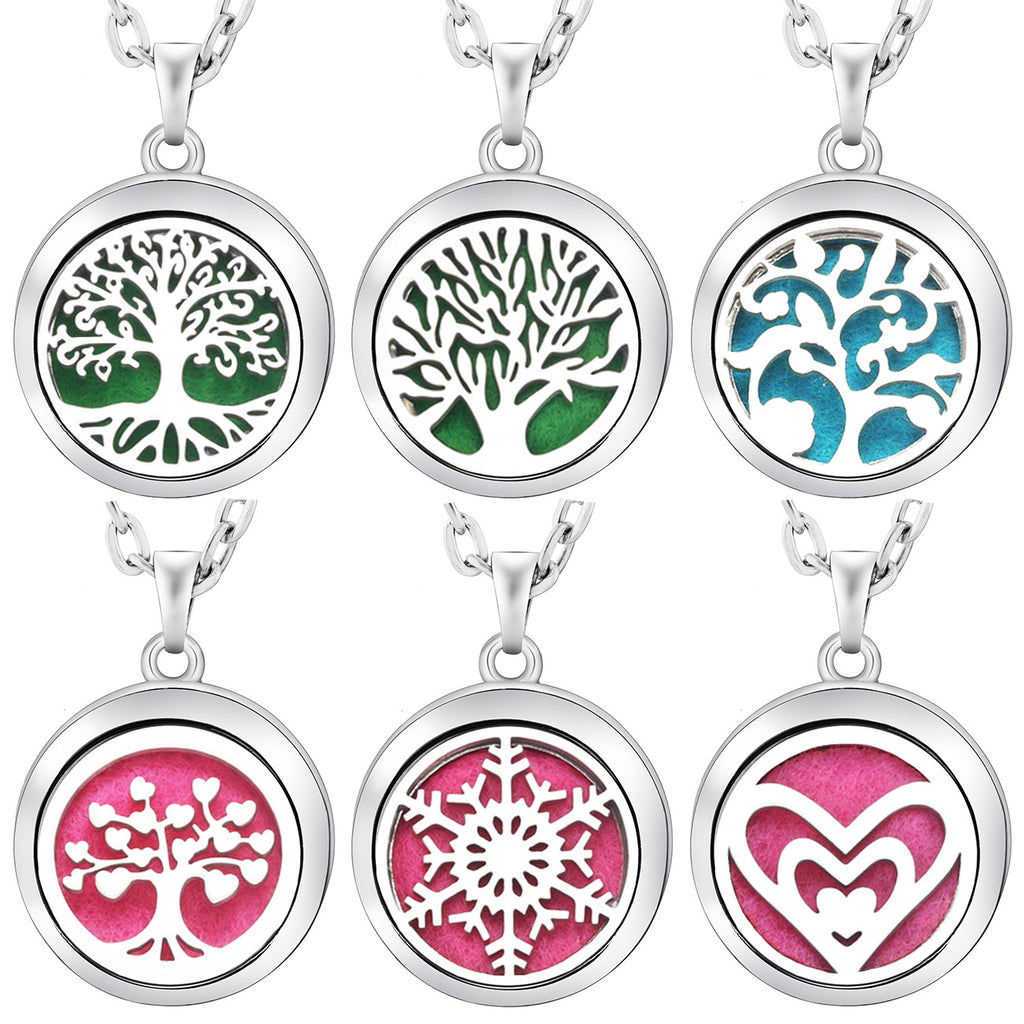 Pendant Perfume Locket Stainless Steel Essential Oil Diffuser Women's Necklace