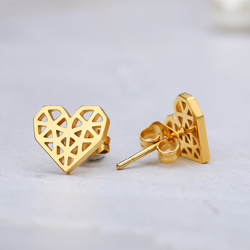 Women's Fashionable All-matching Simple Heart-shaped Earrings