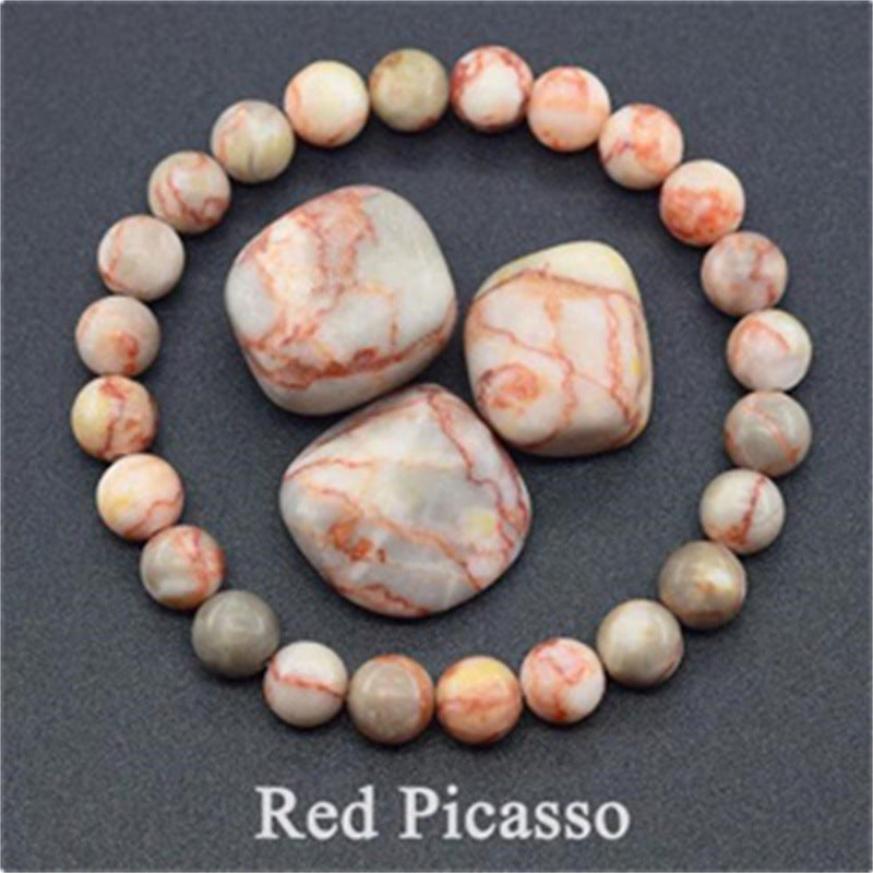 Natural Stone Elastic String Beaded Bracelet