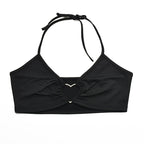 Women's Heart-shaped Hollow Elastic Small Black Camisole