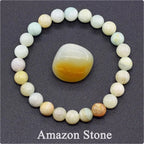 Natural Stone Elastic String Beaded Bracelet