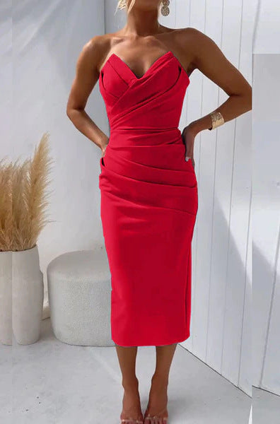 Women's Sleeveless Slit Solid Color Dress