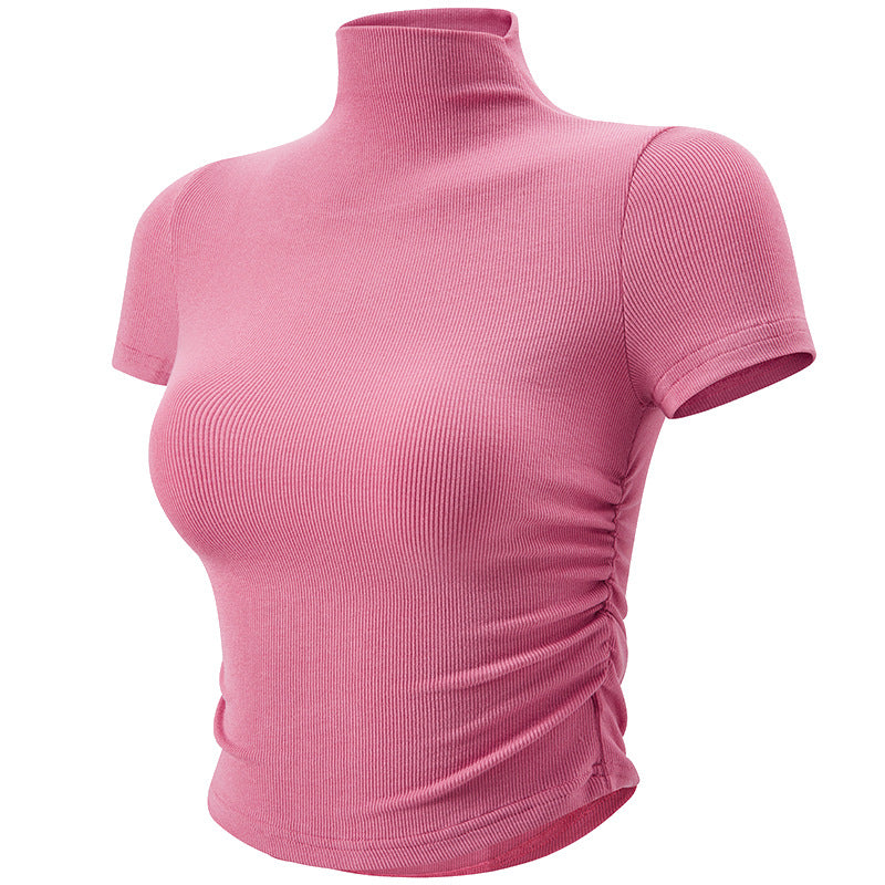 Women's Fashion Casual Small Turtleneck Sports Top