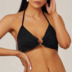 Women's Heart-shaped Hollow Elastic Small Black Camisole