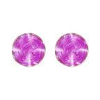 French Retro Silver Needle Contrast Color Pattern All-match Earrings