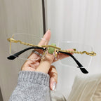 European And American Frameless Polygon Glasses