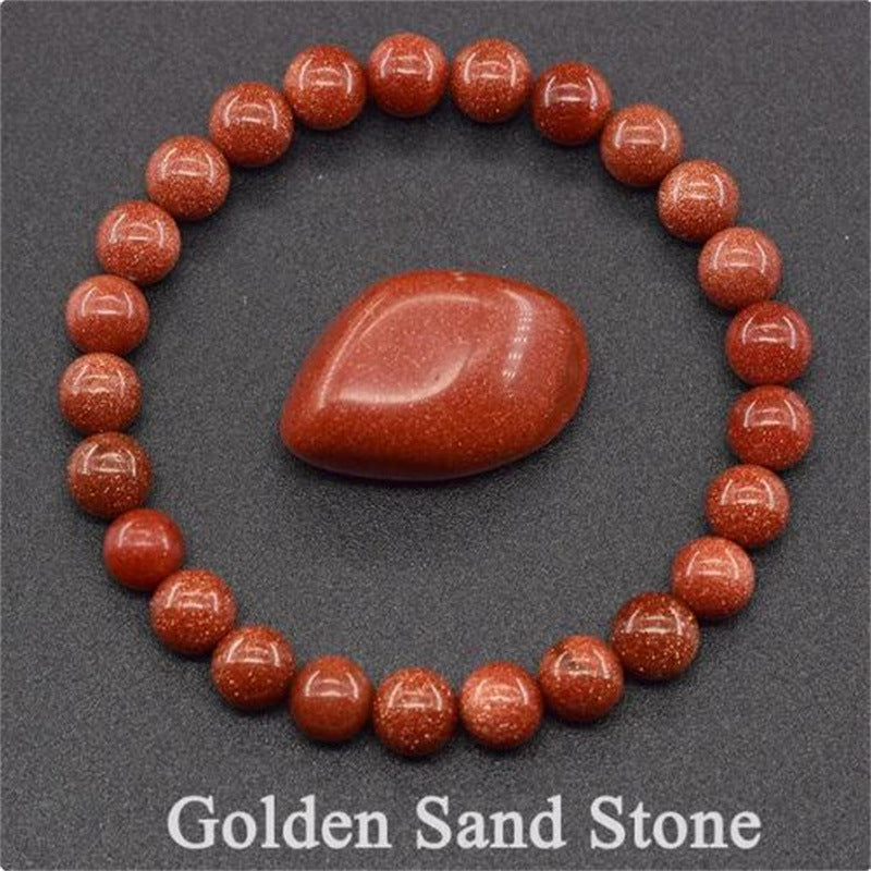 Natural Stone Elastic String Beaded Bracelet