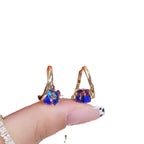 Colorful Crystal Blue Carat Ear Clip Women