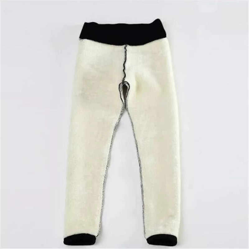 Women's Winter Outerwear Lambswool Cotton Slim Fitted Waist High Waist Warm-keeping Pants